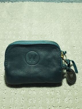 Wanderers Travel Co. Venetian leather card wallet or coin pouch Turquoise